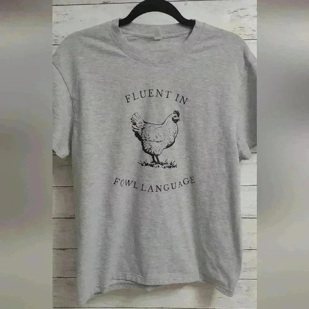 FLUENT IN FOUL LANGUAGE SIZE L 100% cotton T